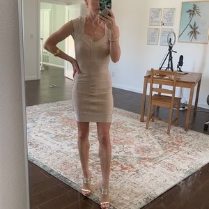 French Connection champagne metallic dress